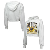 San Diego Padres Majestic Threads Women's Cropped Have A Field Day Tri-Blend Hoodie White