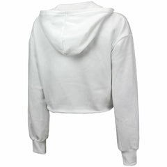 Detroit Tigers Majestic Threads Women's Cropped Have A Field Day Tri-Blend Hoodie White