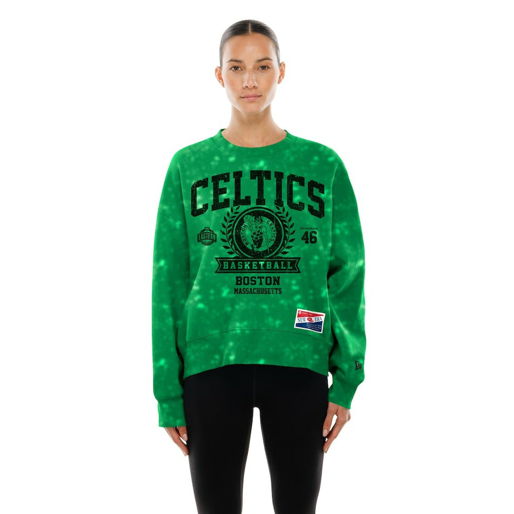 Boston Celtics Women's Throwback Collection Mineral Wash Crewneck Sweatshirt - Kelly Green shop