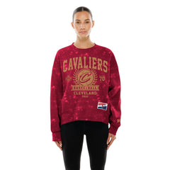 Cleveland Cavaliers Women's Throwback Collection Mineral Wash Crewneck Sweatshirt sale - Wine cheap
