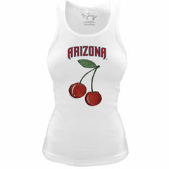 Arizona Diamondbacks Tiny Turnip Women's Fitted Cherries Tri-Blend Tank Top White