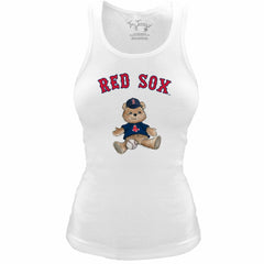Boston Red Sox Tiny Turnip Women's Fitted Teddy Bear Tri-Blend Tank Top White