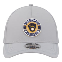 Milwaukee Brewers Patch 39THIRTY A-Frame M-Crown Perforated Flex Hat Gray