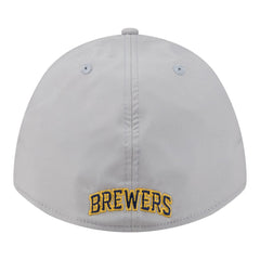 Milwaukee Brewers Patch 39THIRTY A-Frame M-Crown Perforated Flex Hat Gray