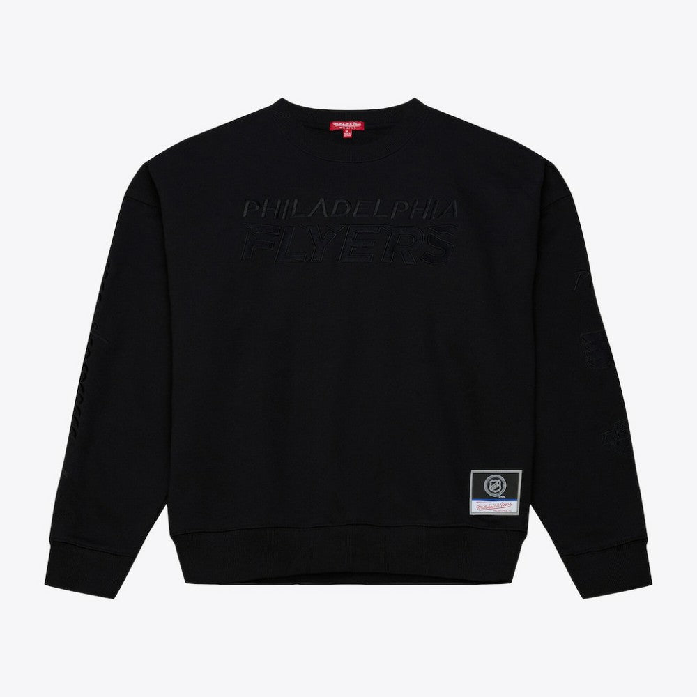 Philadelphia Flyers Mitchell & Ness Unisex Phantom Fleece Crew Neck Sweatshirt - Black Sweatshirts