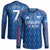 Bukayo Saka Arsenal 2025/26 Away Long Sleeve Player Jersey on sale - Blue