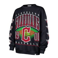 Cleveland Guardians Women's Trendy Team Go Big Oversized Sweatshirt Navy