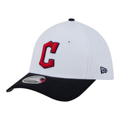 Cleveland Guardians Youth Baseball 39THIRTY M-Crown Flex Hat White/Navy