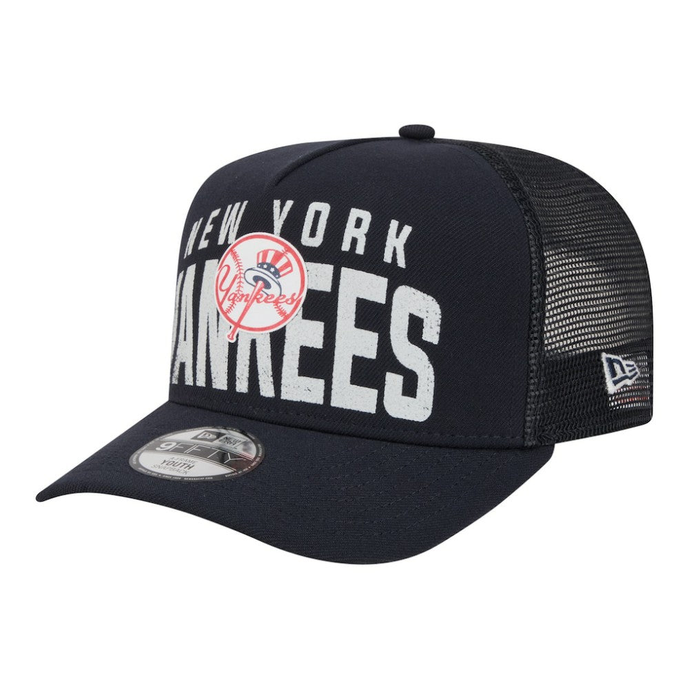 New York Yankees Youth Logo Fade A-Frame 9FIFTY Snapback Hat Navy