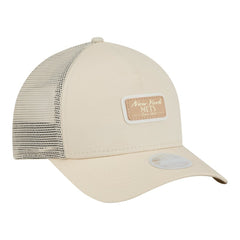 New York Mets Women's Tonal Patch 9FORTY M-Crown A-Frame Trucker Adjustable Hat Light Beige