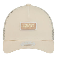 New York Yankees Women's Tonal Patch 9FORTY M-Crown A-Frame Trucker Adjustable Hat Light Beige