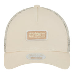 Washington Nationals Women's Tonal Patch 9FORTY M-Crown A-Frame Trucker Adjustable Hat Light Beige