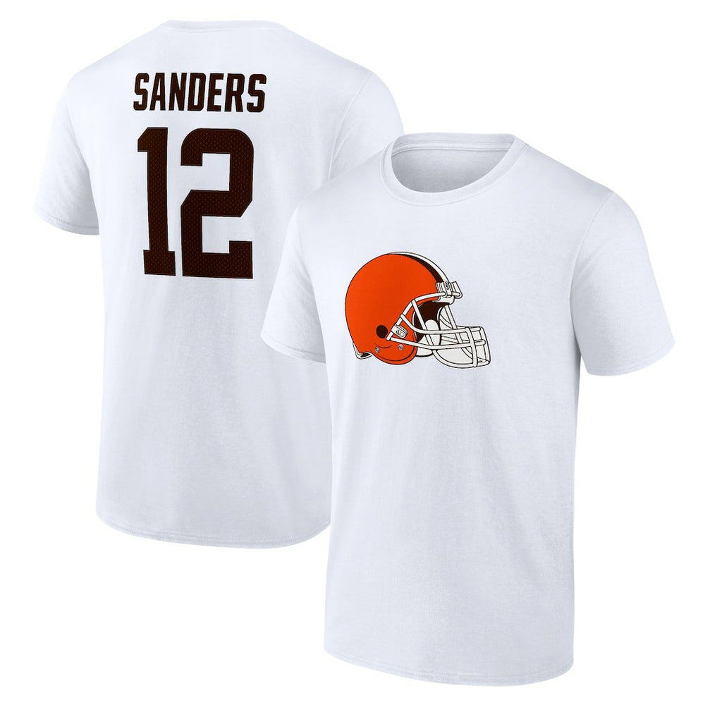 Shedeur Sanders Cleveland Browns Icon Name & Number T-Shirt - White for sale