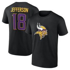 Justin Jefferson Minnesota Vikings Icon Name & Number T-Shirt - Black cheap