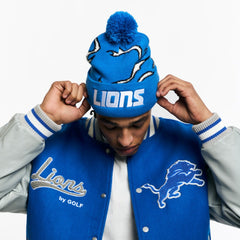 Detroit Lions Golf Wang Unisex Flame Beanie - Blue discount