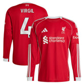 Virgil van Dijk Liverpool 2025/26 Home Replica Long Sleeve Jersey Discount - Red