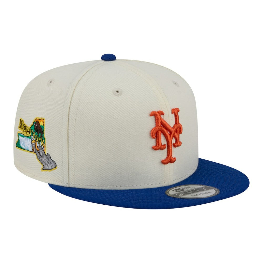 New York Mets Localized 9FIFTY Snapback Hat Cream/Royal