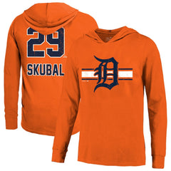 Tarik Skubal Detroit Tigers Majestic Threads Lightweight Name & Number Hoodie Orange