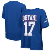 Shohei Ohtani Los Angeles Dodgers Majestic Threads Women's Oversized Name & Number T-Shirt Royal
