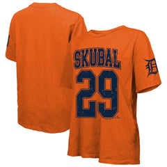 Tarik Skubal Detroit Tigers Majestic Threads Women's Oversized Name & Number T-Shirt Orange