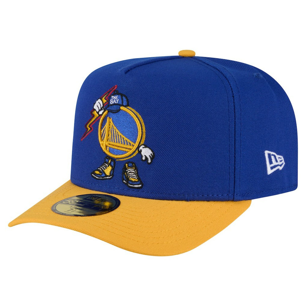Golden State Warriors Injection Cartoon Logo A-Frame 59FIFTY Fitted Hat sale - Royal outlet