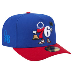 Philadelphia 76ers Injection Cartoon Logo A-Frame 59FIFTY Fitted Hat - Blue outlet
