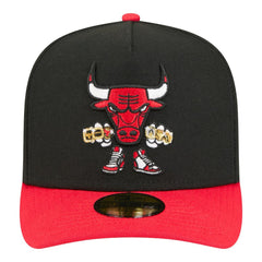 Chicago Bulls Injection Cartoon Logo A-Frame 59FIFTY Fitted Hat - Black sale