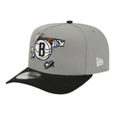 Brooklyn Nets Injection Cartoon Logo A-Frame 9FIFTY Adjustable Hat - Gray cheap
