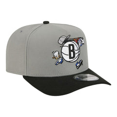 Brooklyn Nets Injection Cartoon Logo A-Frame 9FIFTY Adjustable Hat - Gray cheap