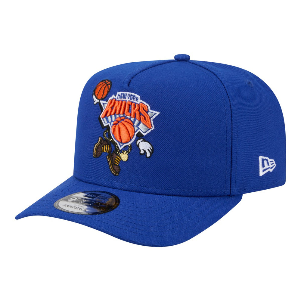New York Knicks Injection Cartoon Logo A-Frame 9FIFTY Adjustable Hat - Blue online