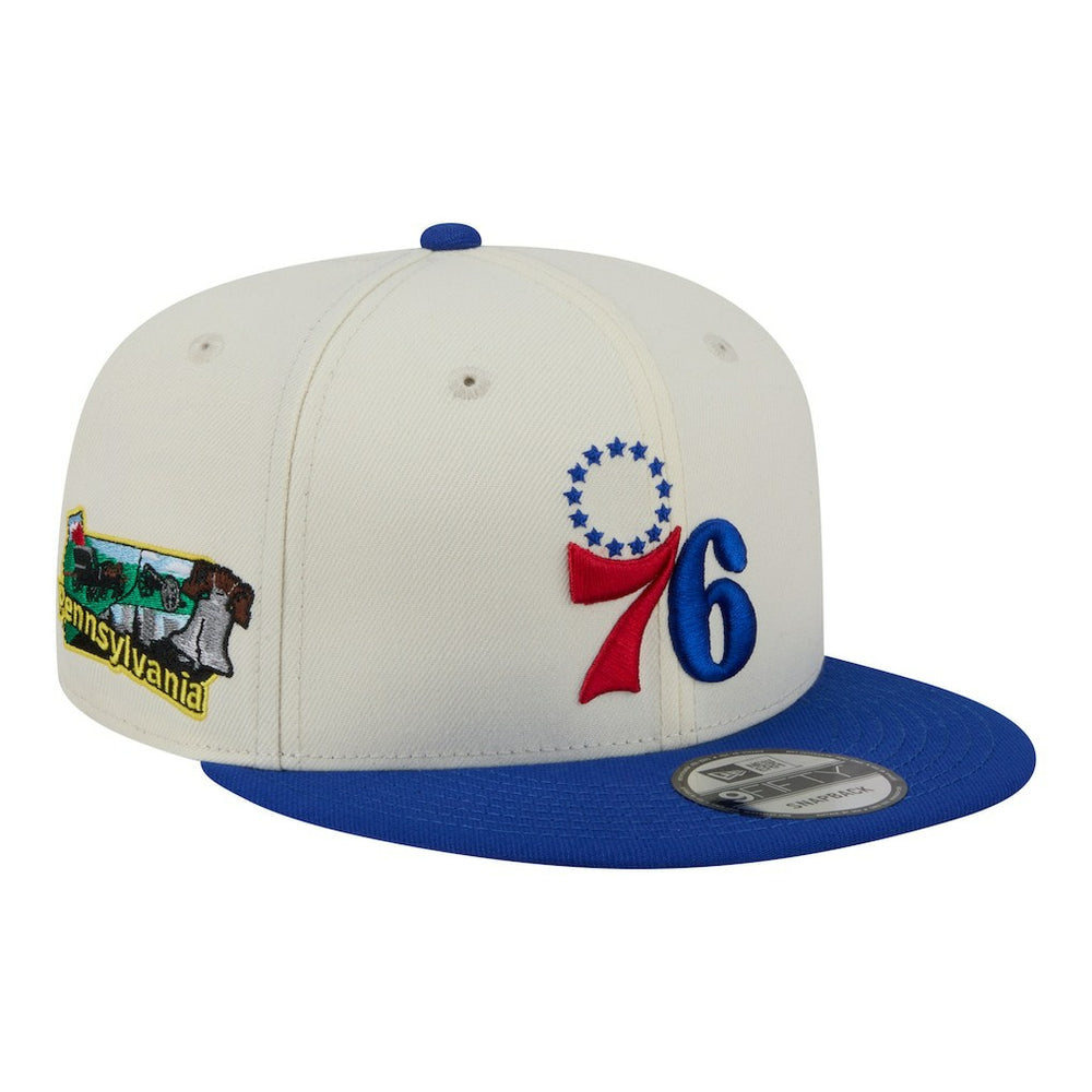 Philadelphia 76ers Injection Localized 9FIFTY Snapback Hat - White on sale