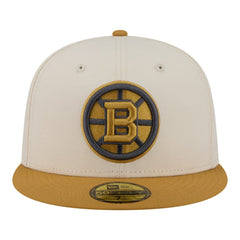 Boston Bruins New Era Colorpack Two-Tone 59FIFTY Fitted Hat - Cream/Tan Hats