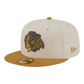 Chicago Blackhawks New Era Colorpack Two-Tone 59FIFTY Fitted Hat - Cream/Tan Hats