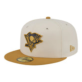 Pittsburgh Penguins New Era Colorpack Two-Tone 59FIFTY Fitted Hat - Cream/Tan Hats