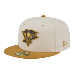 Pittsburgh Penguins New Era Colorpack Two-Tone 59FIFTY Fitted Hat - Cream/Tan Hats