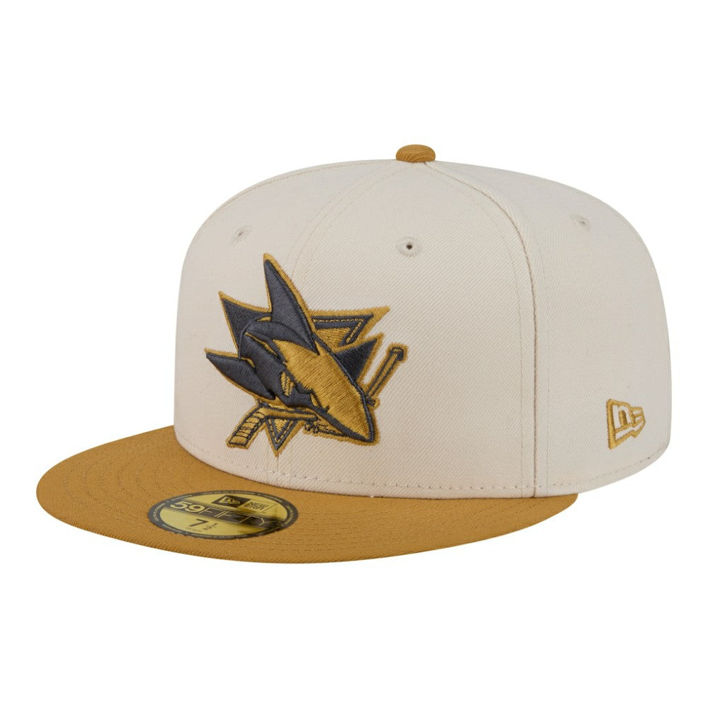 San Jose Sharks New Era Colorpack Two-Tone 59FIFTY Fitted Hat - Cream/Tan Hats