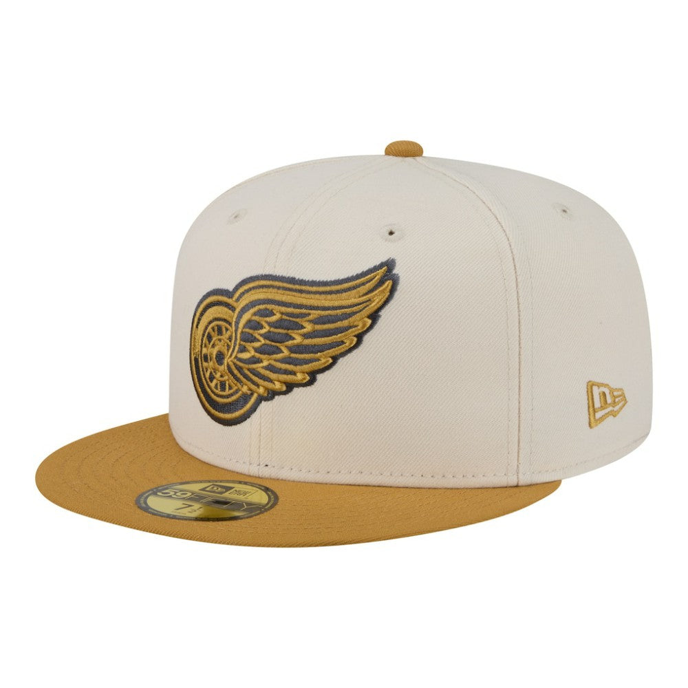 Detroit Red Wings New Era Colorpack Two-Tone 59FIFTY Fitted Hat - Cream/Tan Hats