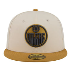Edmonton Oilers New Era Colorpack Two-Tone 59FIFTY Fitted Hat - Cream/Tan Hats