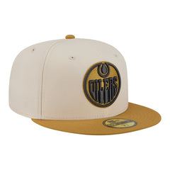 Edmonton Oilers New Era Colorpack Two-Tone 59FIFTY Fitted Hat - Cream/Tan Hats