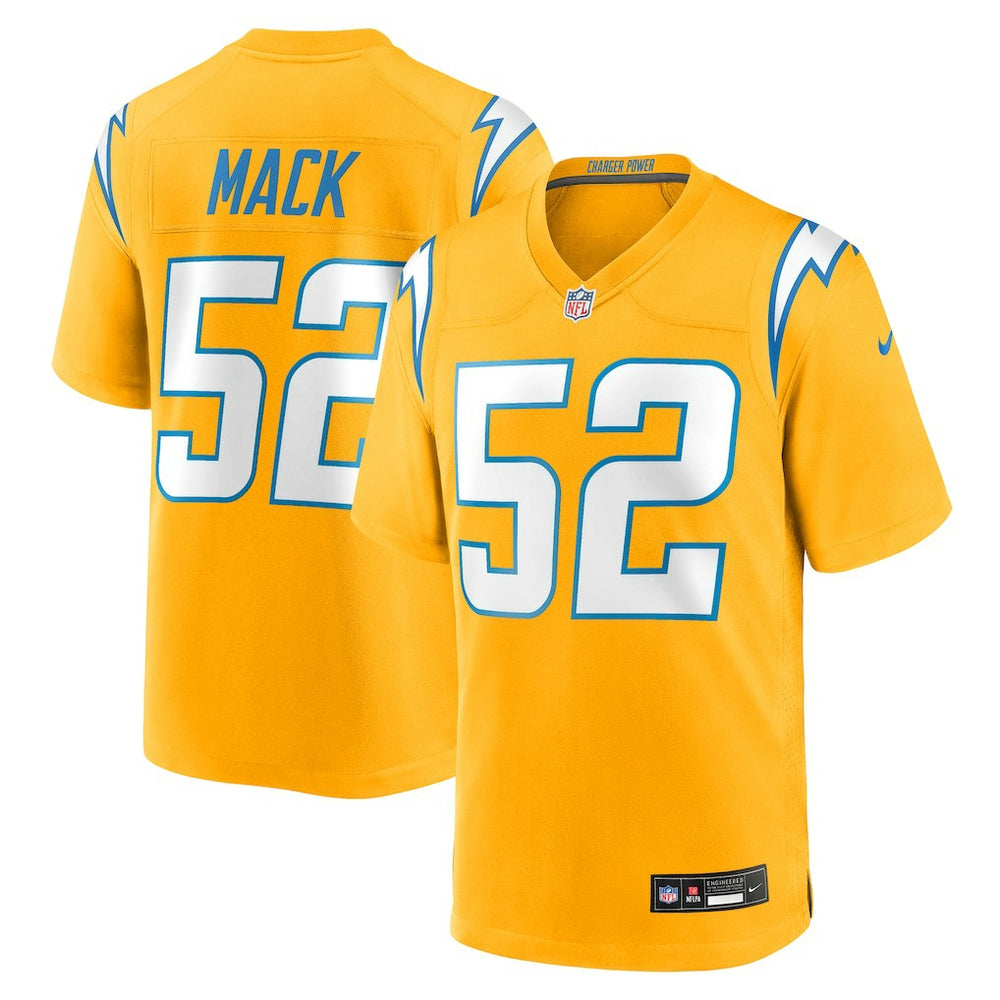 Khalil Mack Los Angeles Chargers Alternate Charger Power Game Player Jersey - Gold on sale