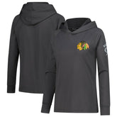 Connor Bedard Chicago Blackhawks Levelwear Women's Impression Name & Number Raglan Hoodie - Charcoal Hoodies