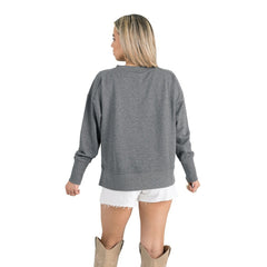 Philadelphia Eagles Gameday Couture Women's French Terry V-Neck Pullover Sweatshirt - Gray online