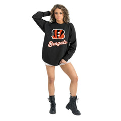 Cincinnati Bengals Gameday Couture Women's Oversized Long Sleeve T-Shirt - Black sale