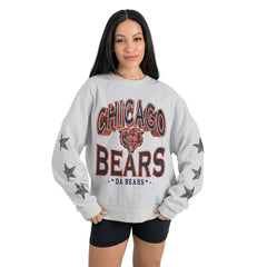 Chicago Bears Gameday Couture Women's Resilience Relaxed Rhinestone Pullover Sweatshirt - Ash outlet