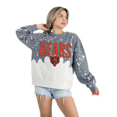 Chicago Bears Gameday Couture Women's Oversized Faded Wash Tri-Blend Pullover Sweatshirt - Gray on sale