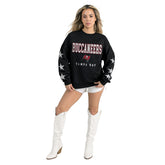 Tampa Bay Buccaneers Gameday Couture Women's Velocity Relaxed Rhinestone Pullover Sweatshirt - Black for sale