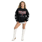 Houston Texans Gameday Couture Women's Velocity Relaxed Rhinestone Pullover Sweatshirt - Black outlet