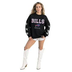 Buffalo Bills Gameday Couture Women's Velocity Relaxed Rhinestone Pullover Sweatshirt - Black online
