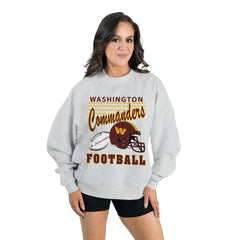 Washington Commanders Gameday Couture Women's Home Turf Oversized Premium Fleece Pullover Sweatshirt - Ash on sale