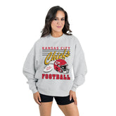 Kansas City Chiefs Gameday Couture Women's Home Turf Oversized Premium Fleece Pullover Sweatshirt - Ash on sale